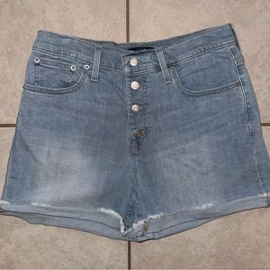 J. Crew Mercantile, Denim Jean Shorts, Silver Buttons, Size 28